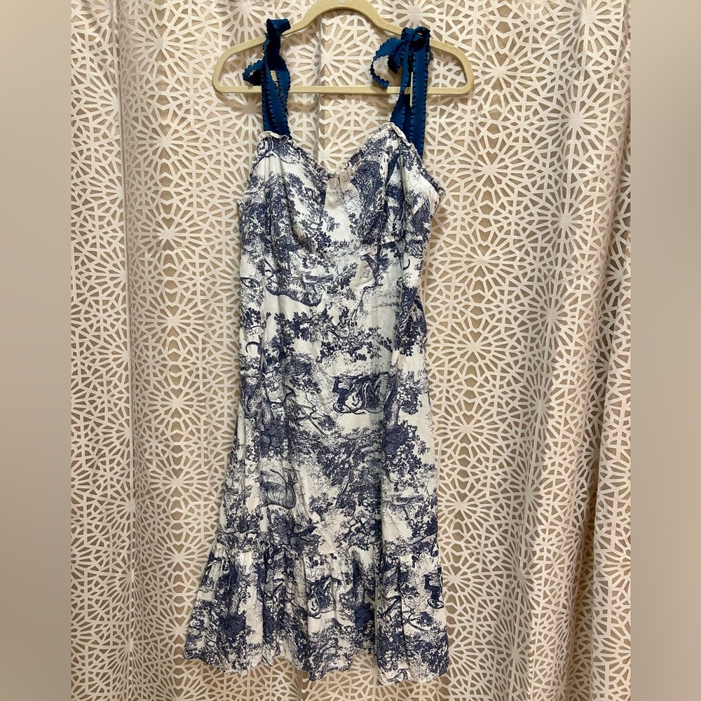 BloomChic Blue and White Toile Dress - Picture 7 of 7